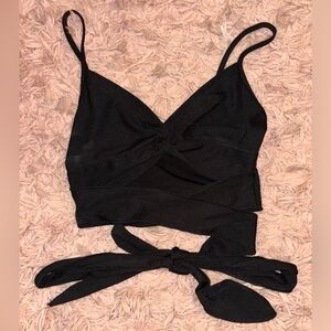 SHEIN black tie cropped tank top